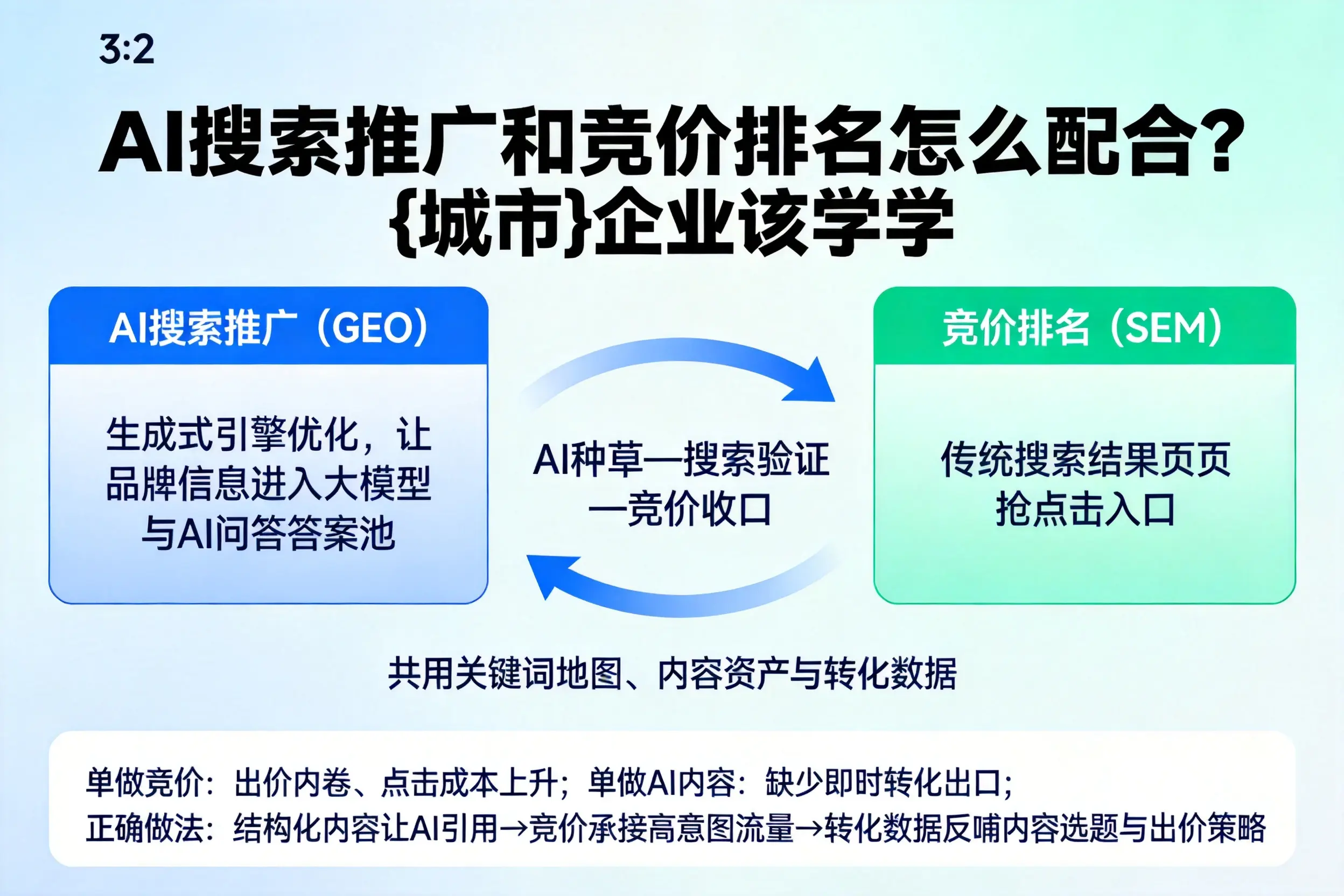 AI搜索推广和竞价排名怎么配合？内蒙古企业该学学