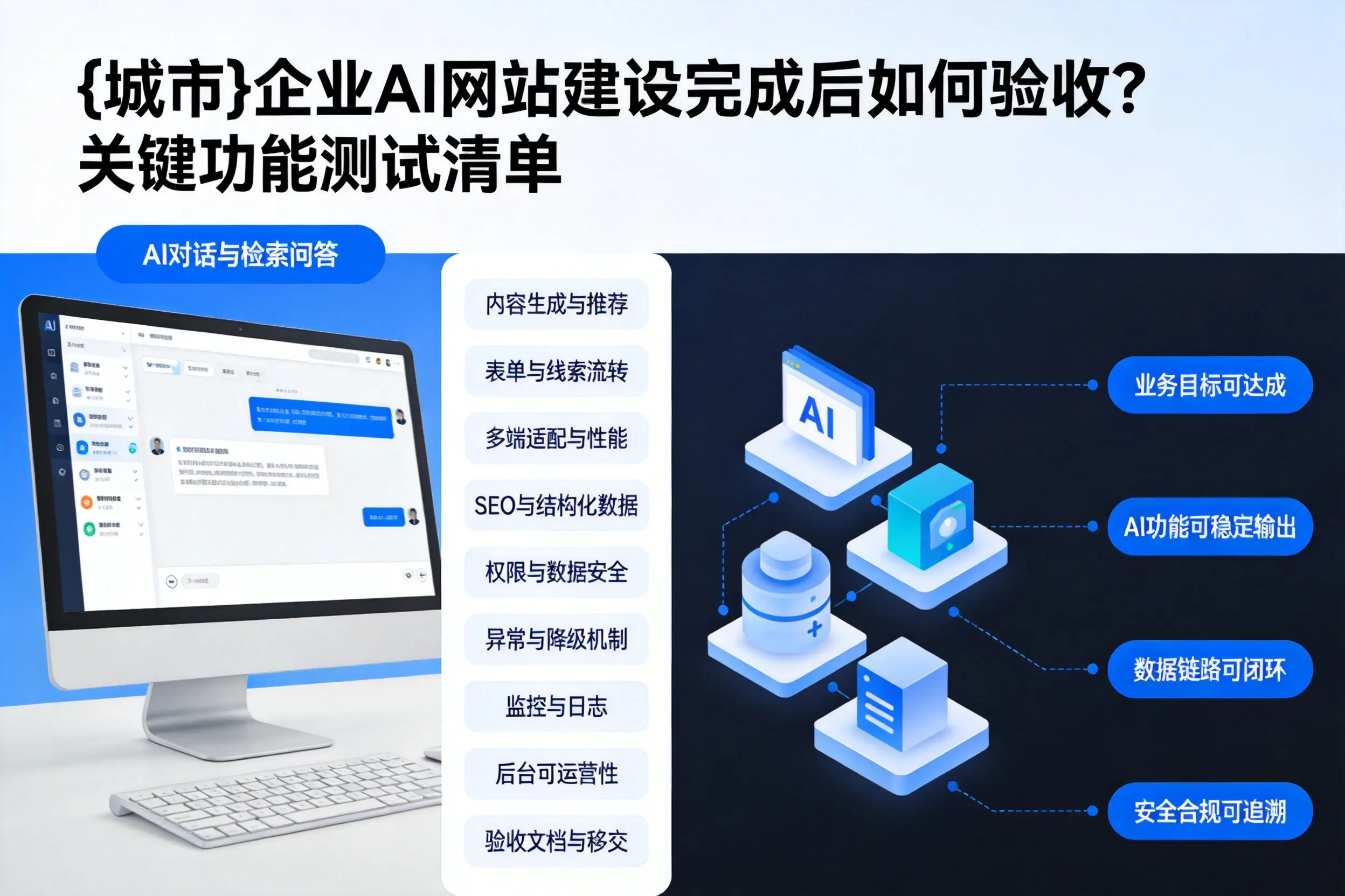 内蒙古企业AI网站建设完成后如何验收?关键功能测试清单