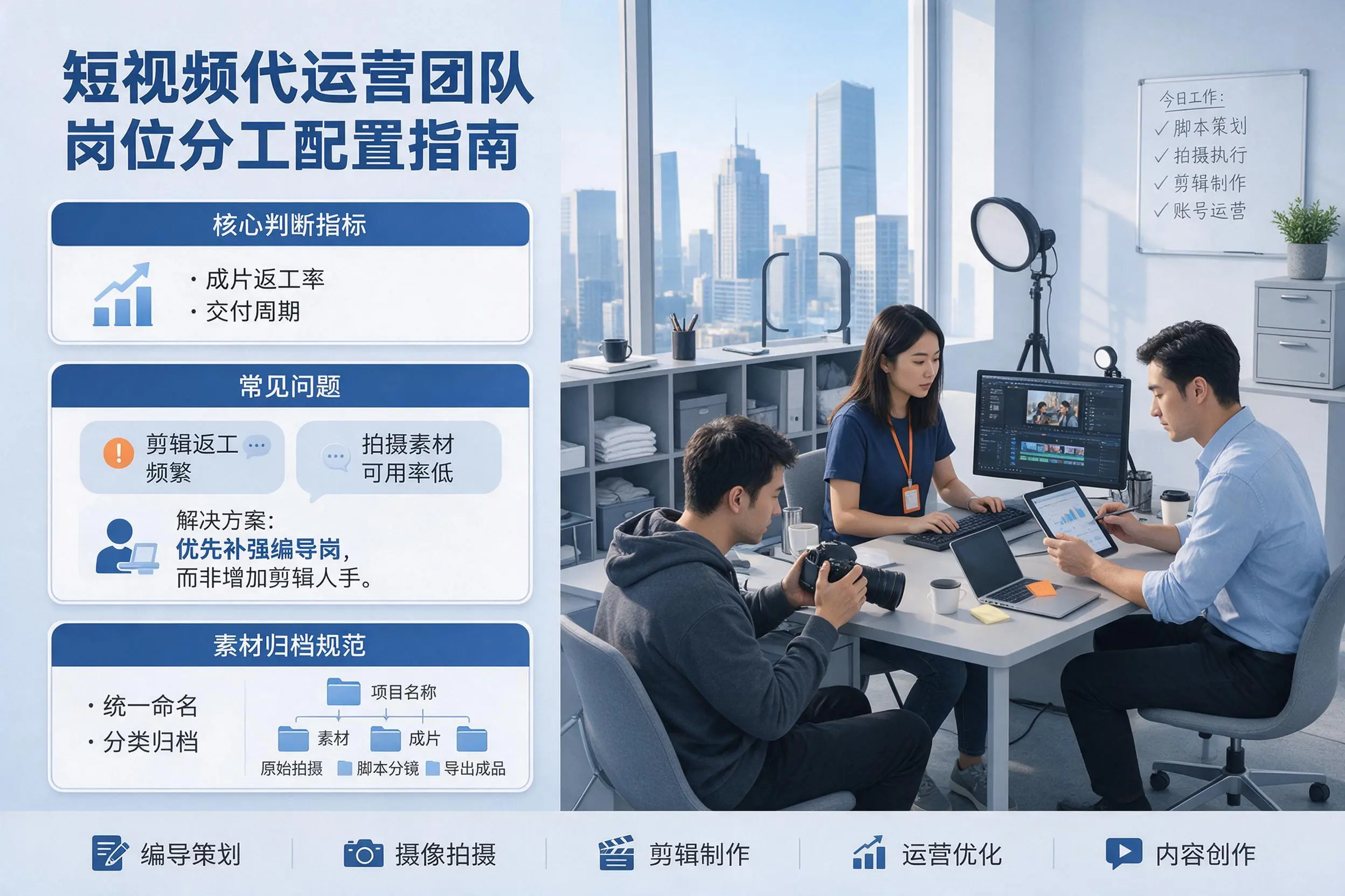短视频代运营团队如何配置?内蒙古企业岗位分工科普说明