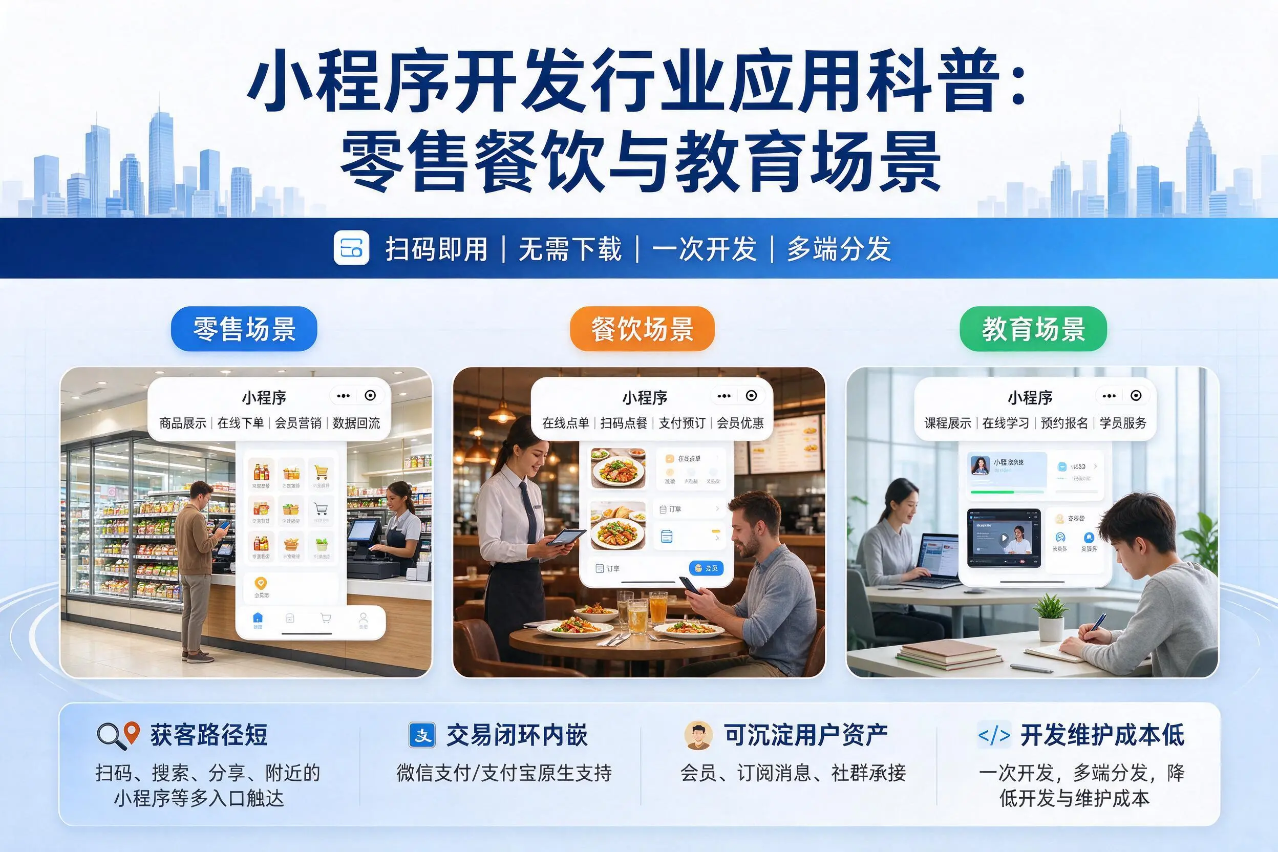内蒙古小程序开发行业应用科普：零售餐饮与教育场景