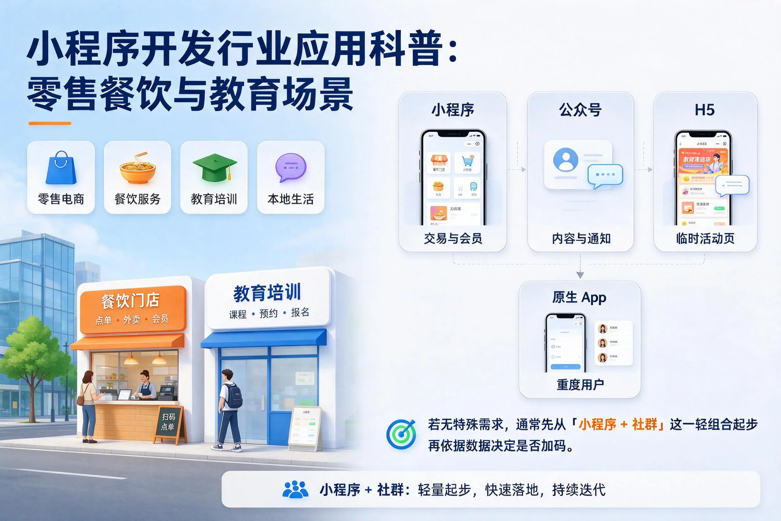 内蒙古小程序开发行业应用科普：零售餐饮与教育场景