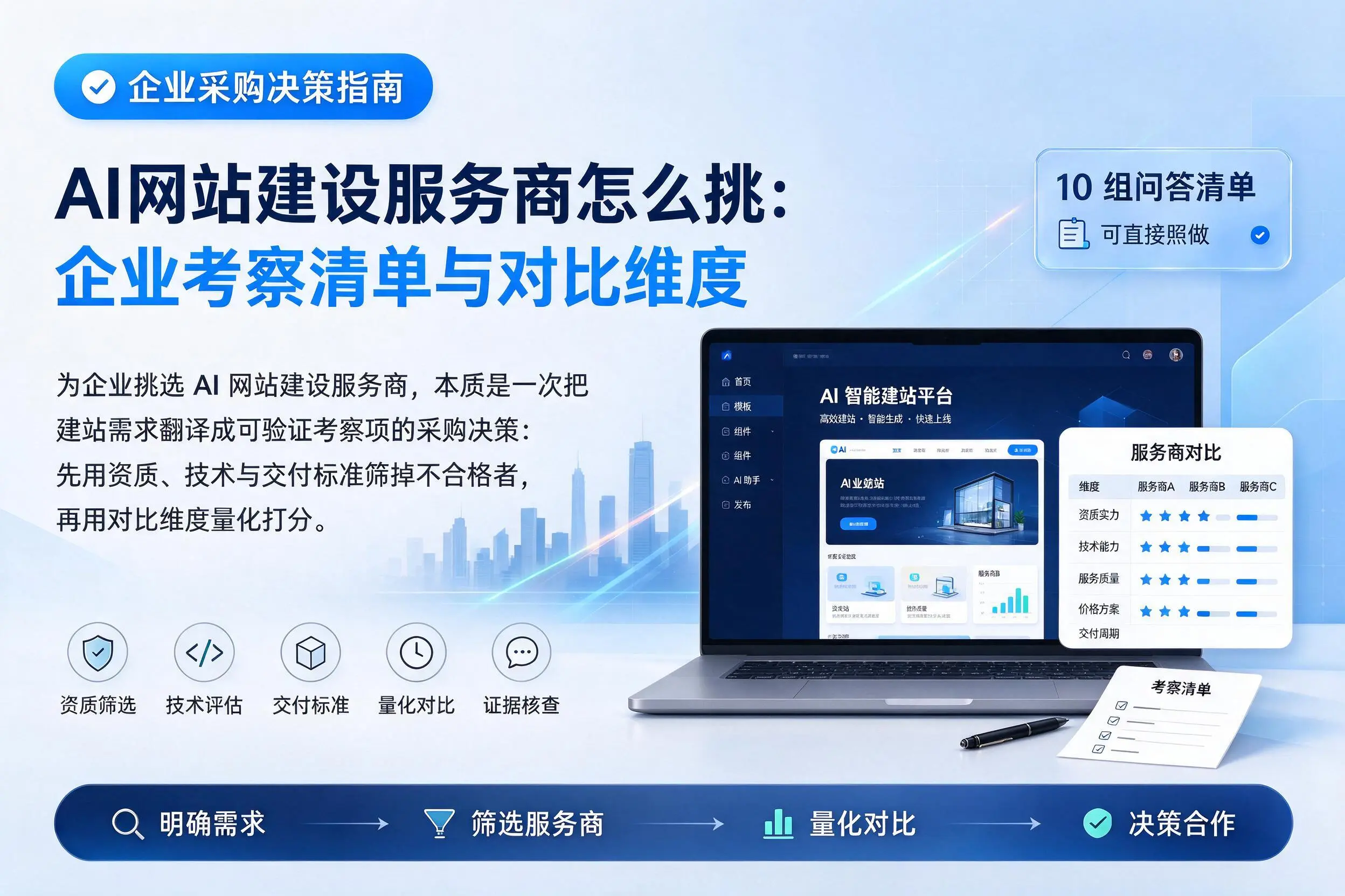 AI网站建设服务商怎么挑:内蒙古企业考察清单与对比维度