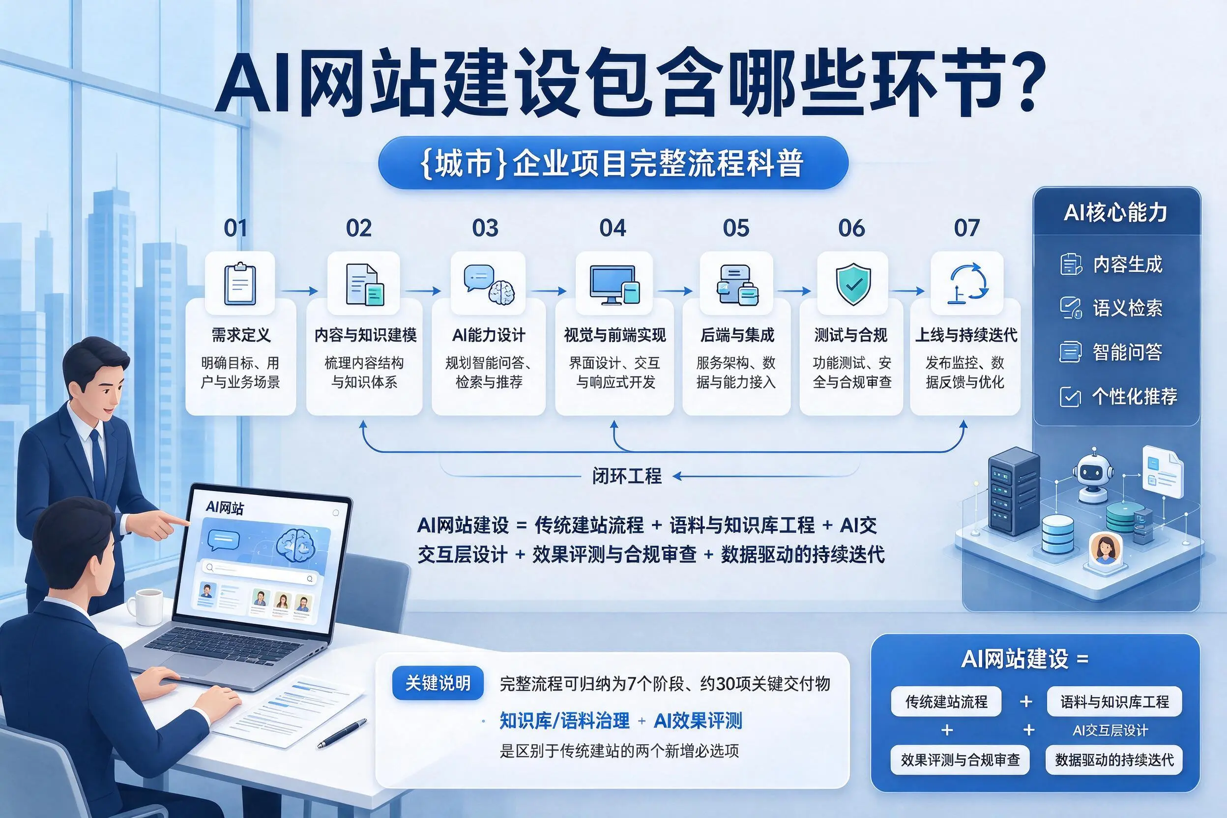 AI网站建设包含哪些环节？内蒙古企业项目完整流程科普