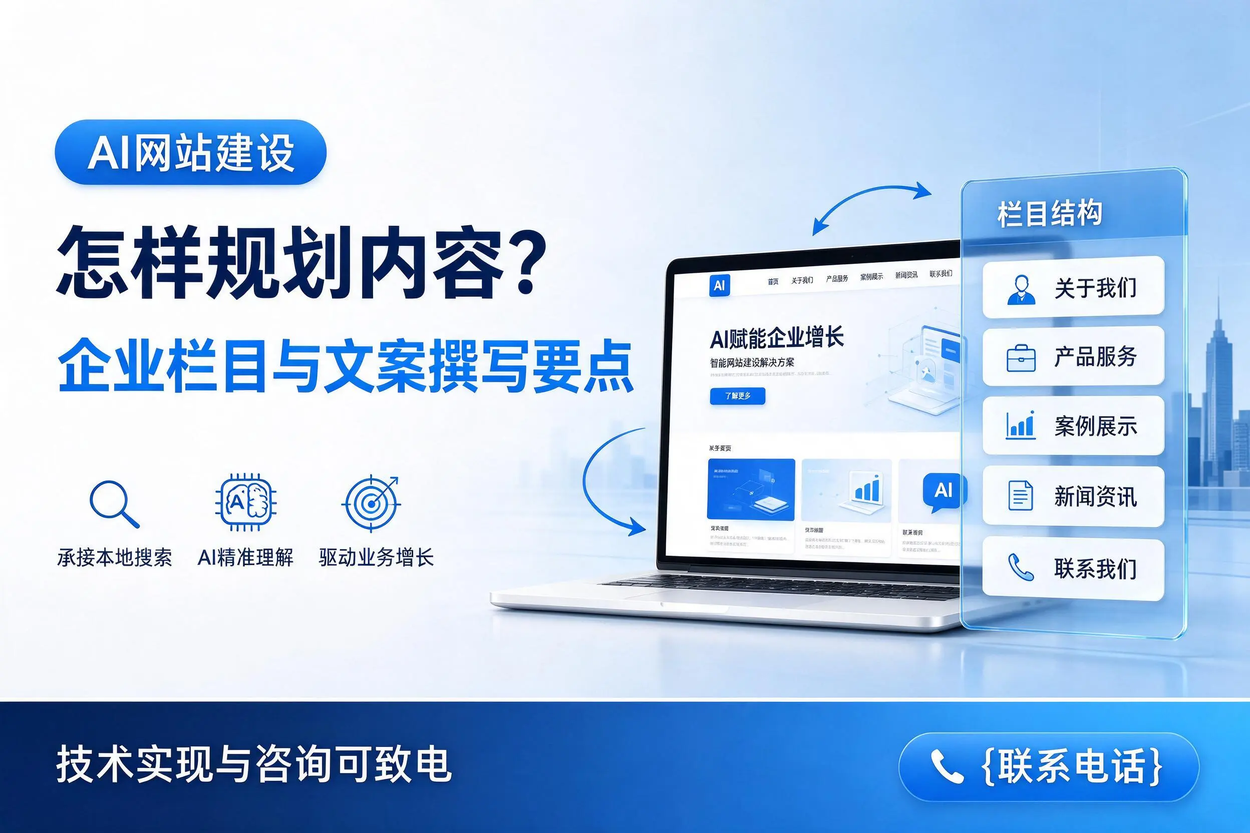 AI网站建设怎样规划内容？内蒙古企业栏目与文案撰写要点