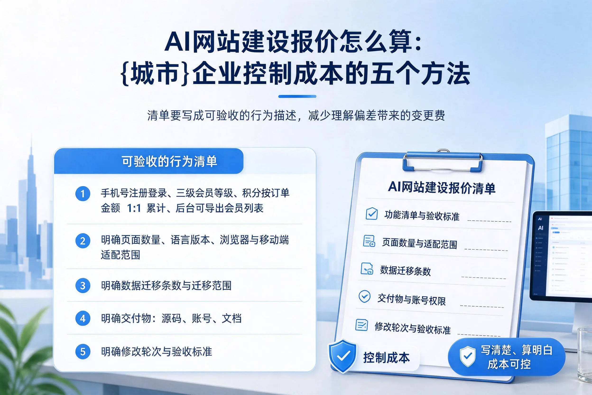 AI网站建设报价怎么算:内蒙古企业控制成本的五个方法